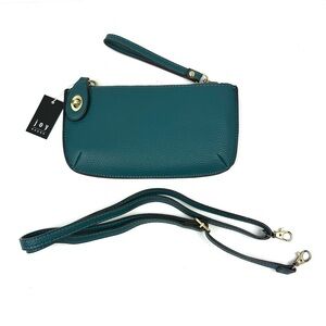 Joy Susan Mini Crossbody Bag Convertible Wristlet Green Faux Leather Handbag New
